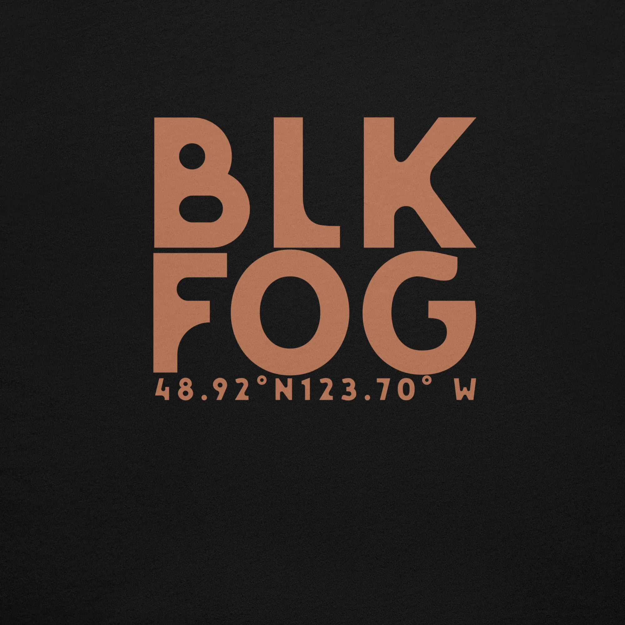 blkfog-coordinates-back-print-detail Close up of BLKFOG Coordinates arc graphic on back of workwear tee