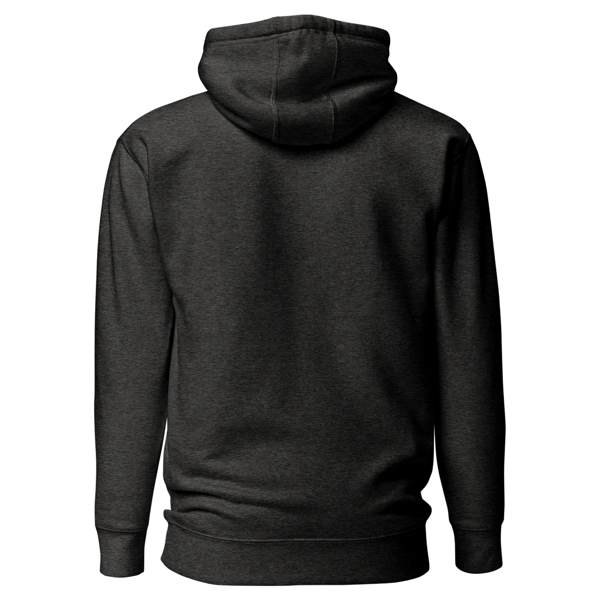 blkfog-standard-core-issue-hoodie-charcoal-back BLKFOG Standard Issue hoodie charcoal heather back view clean design