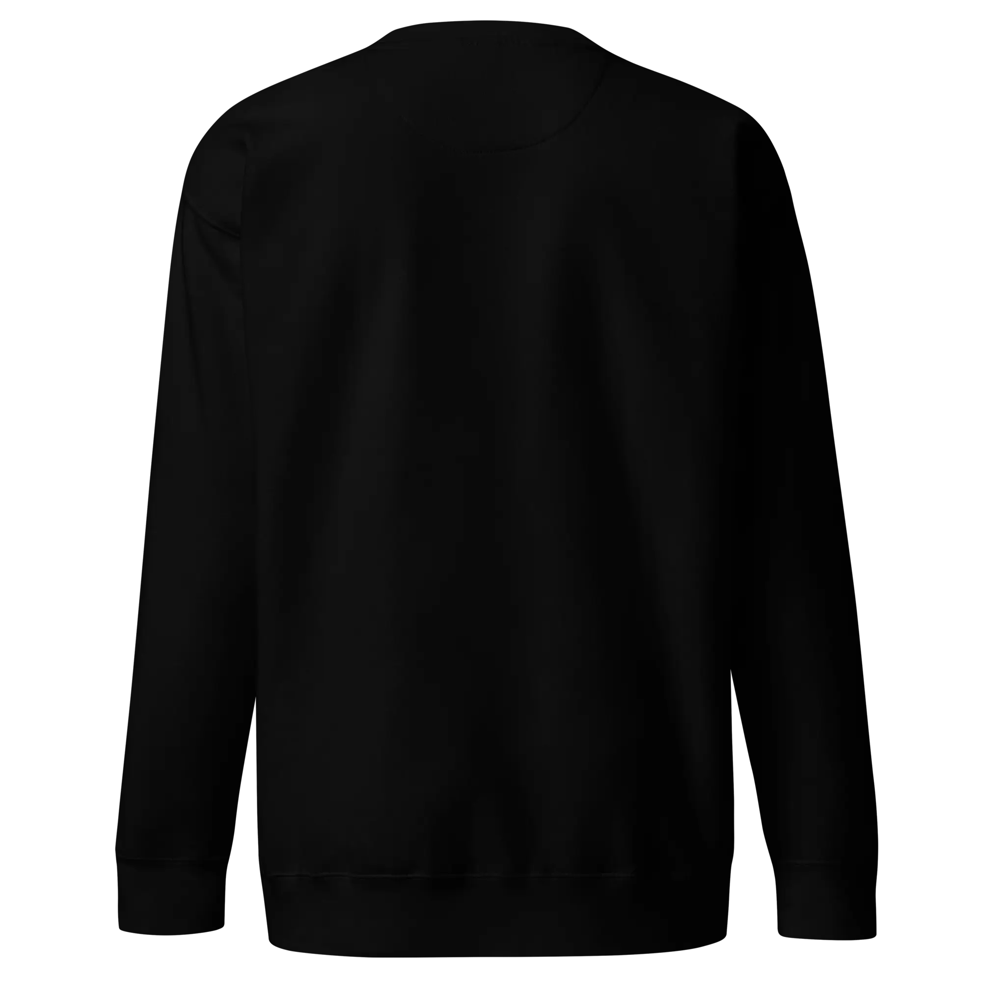 blkfog-standard-issue-stealth-crewneck-back Back of BLKFOG Standard Issue Stealth black crewneck sweatshirt